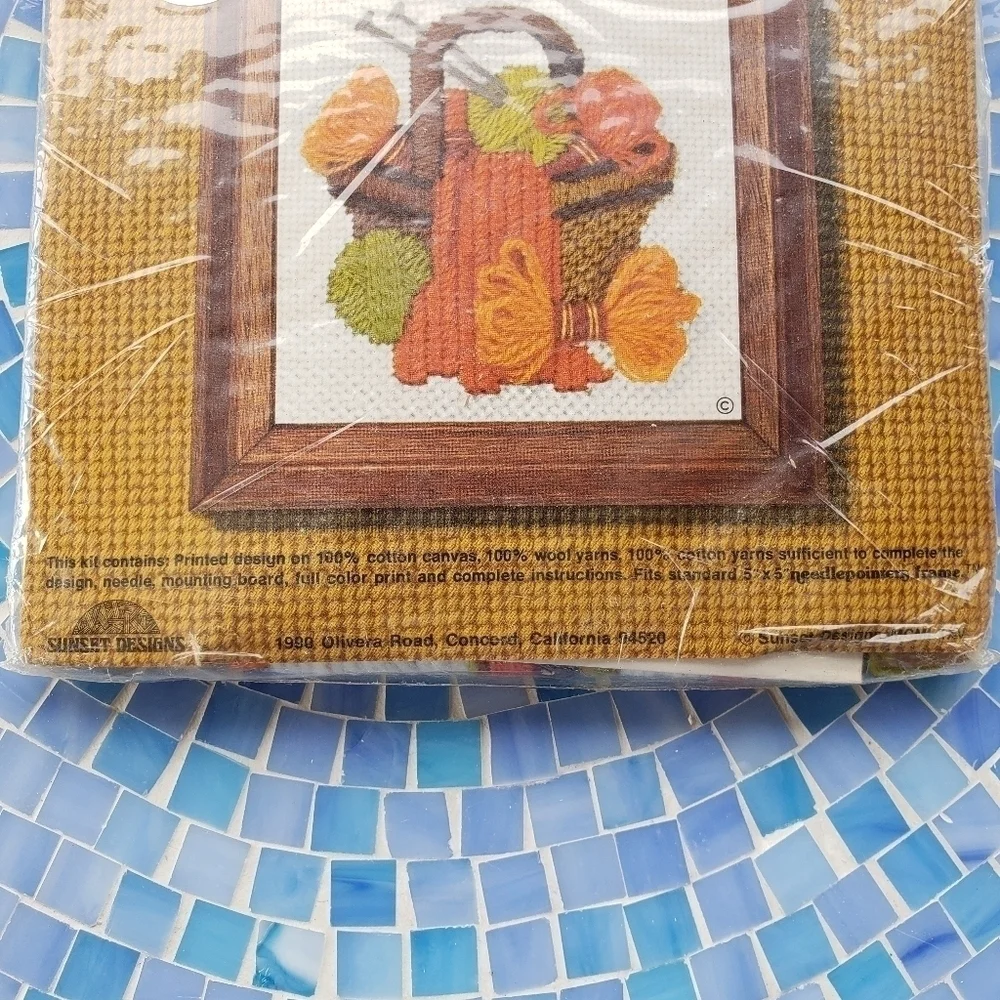 Needle Pointers Knitting Basket VTG 1975 Ruth Houseworth #5395 Kit 1970s Granny